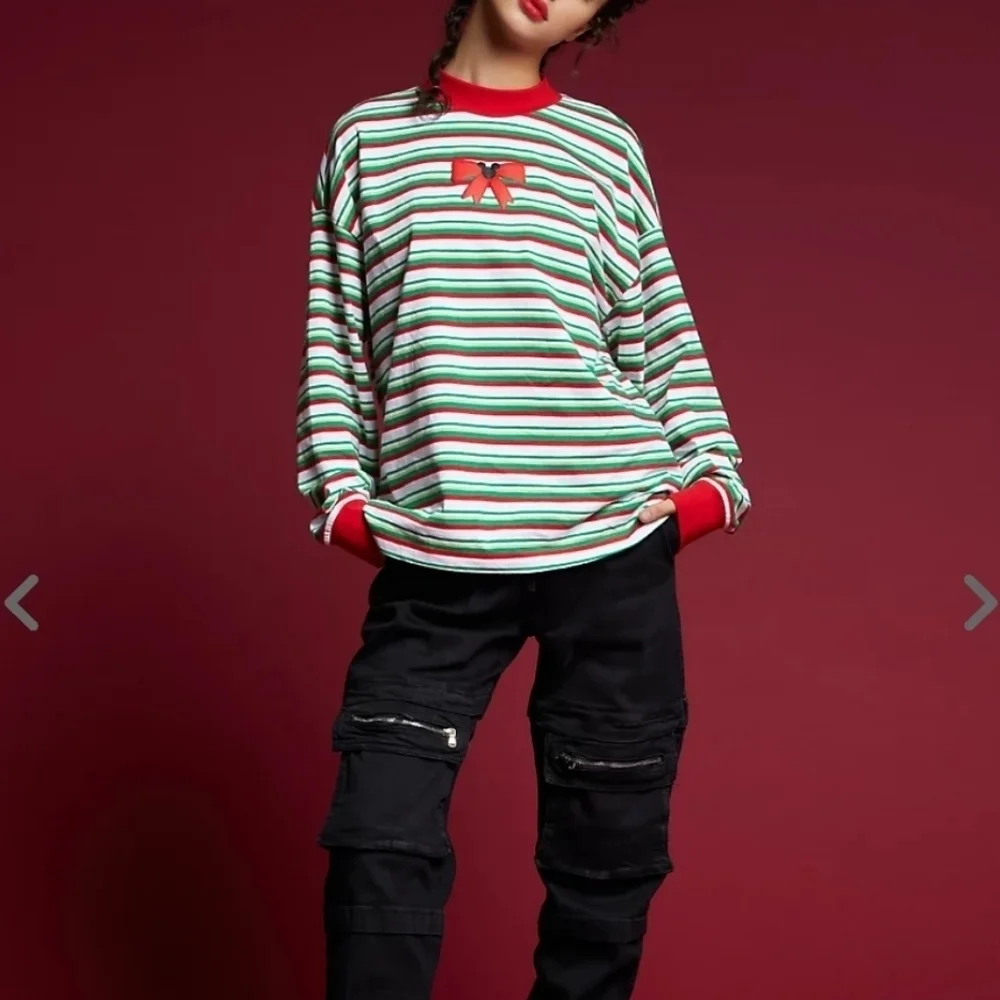 NWT Disney Hot Topic Christmas Mickey Mouse oversized mockneck long sleeve shirt - Picture 2 of 8